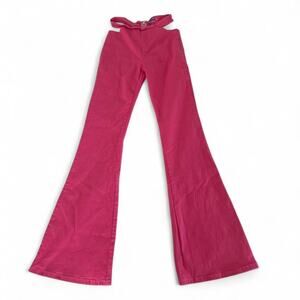 Edikted Pink Bell Bottom Low Waisted Cut Out Flared Pants Size Small Y2K 2000s